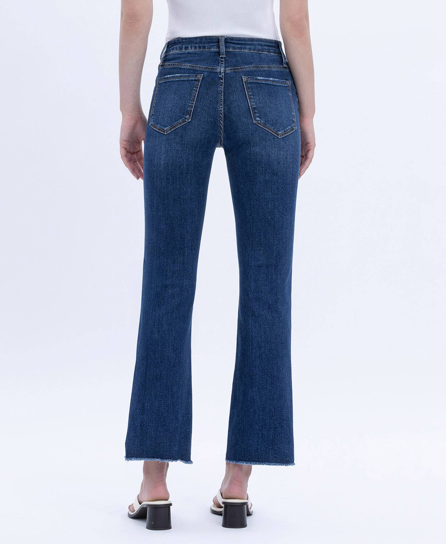 Julia TC HR Raw Hem Kick Flare Vervet Jeans