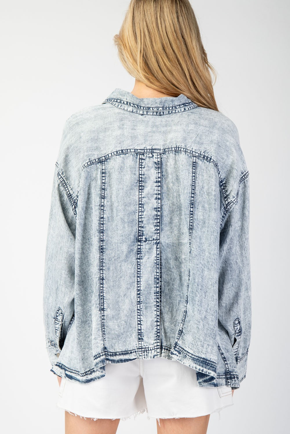 Snow Washed Button Down Jacket