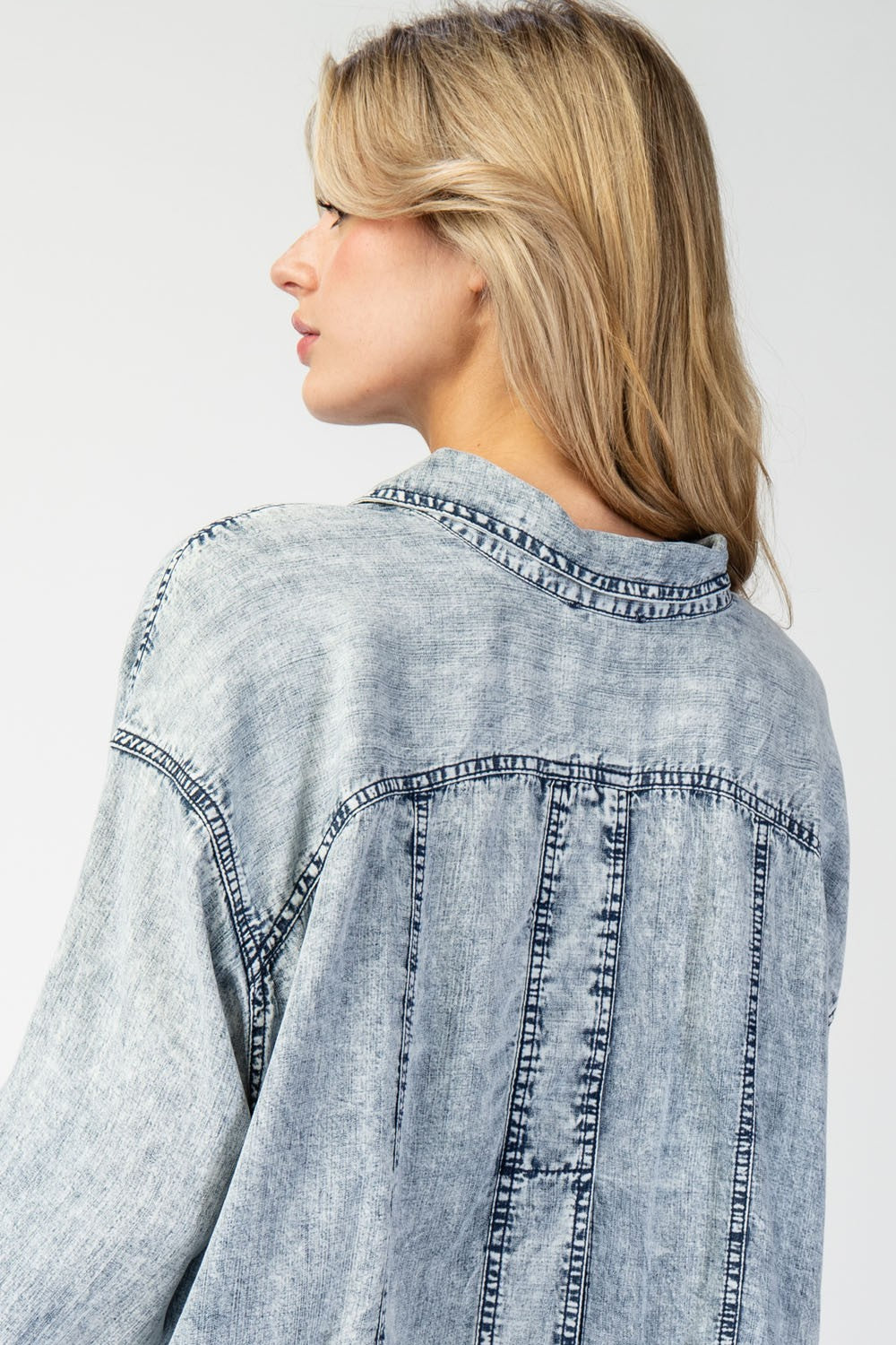 Snow Washed Button Down Jacket
