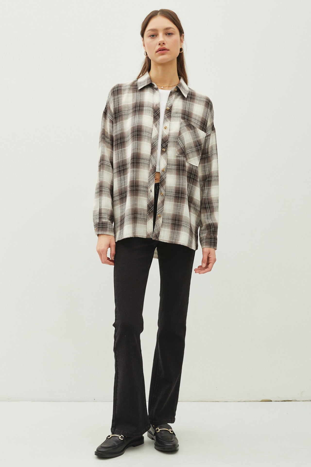 Charcoal Ultra Soft Plaid Flannel Shirt