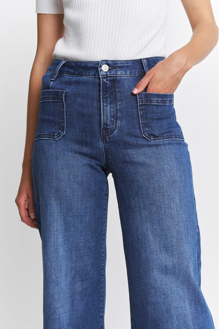 Mabel HR Wide Leg Comfort Fit Mica Jeans