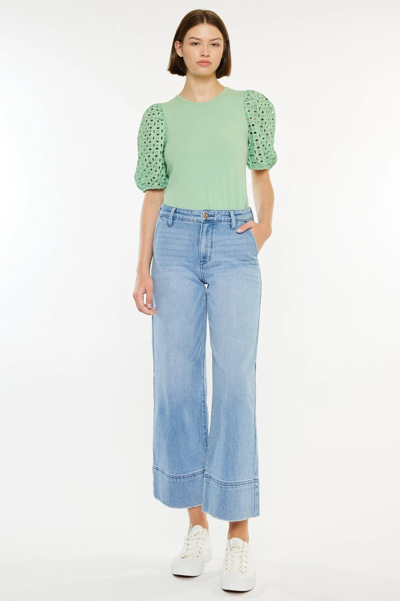 High Rise Cropped Wide Leg KanCan Jeans