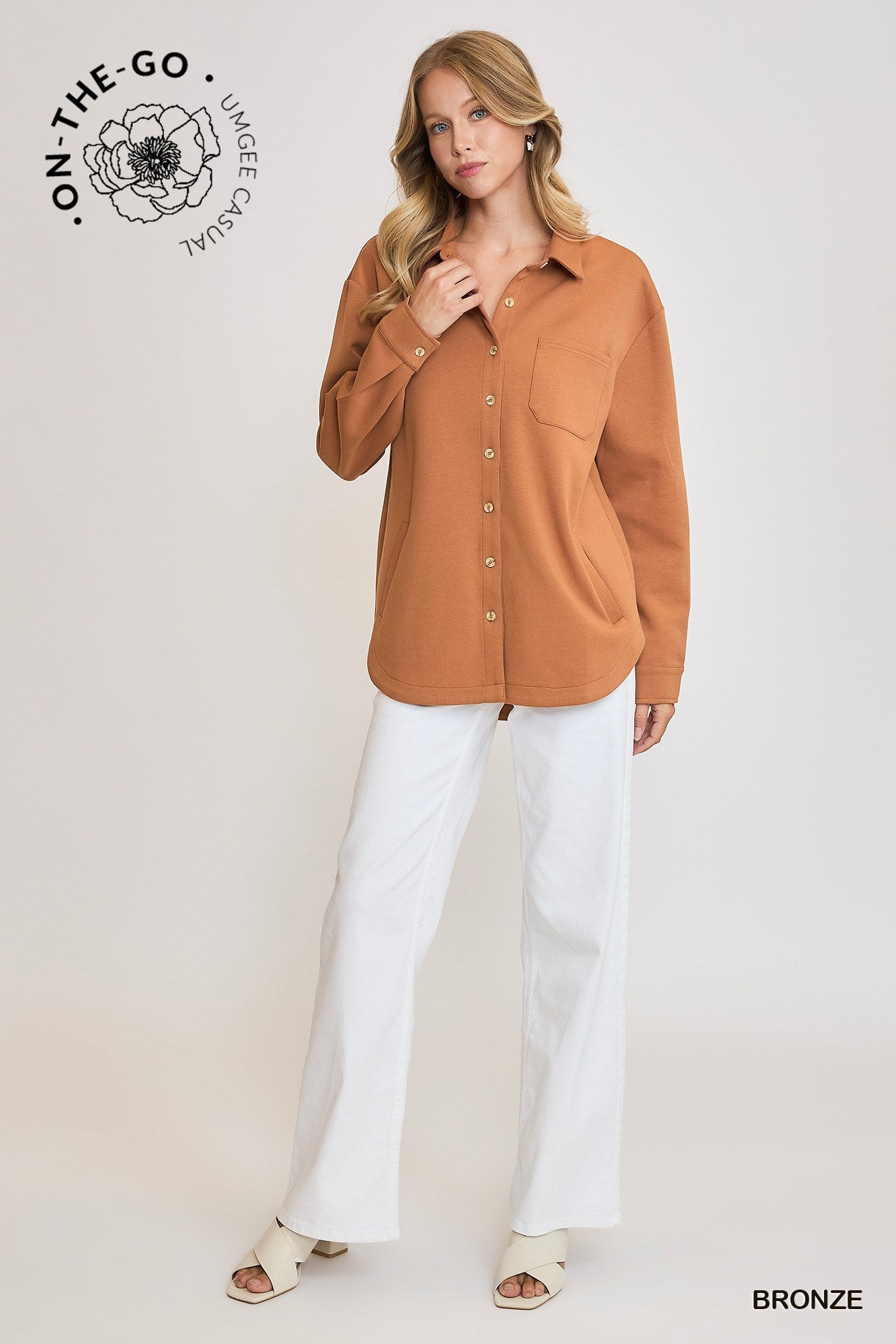 Luxeknit Oversized Shirt Jacket - Bronze