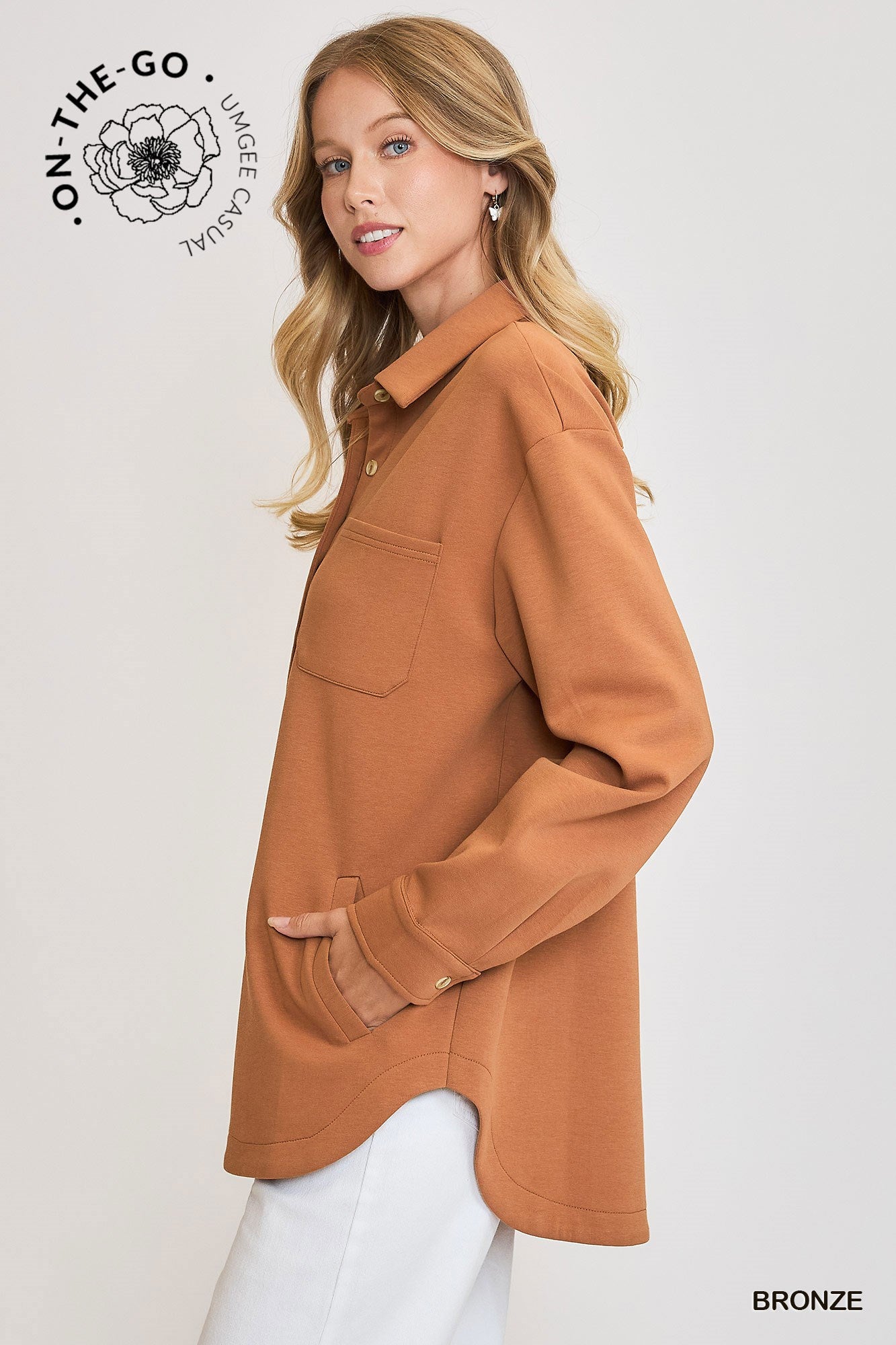 Luxeknit Oversized Shirt Jacket - Bronze