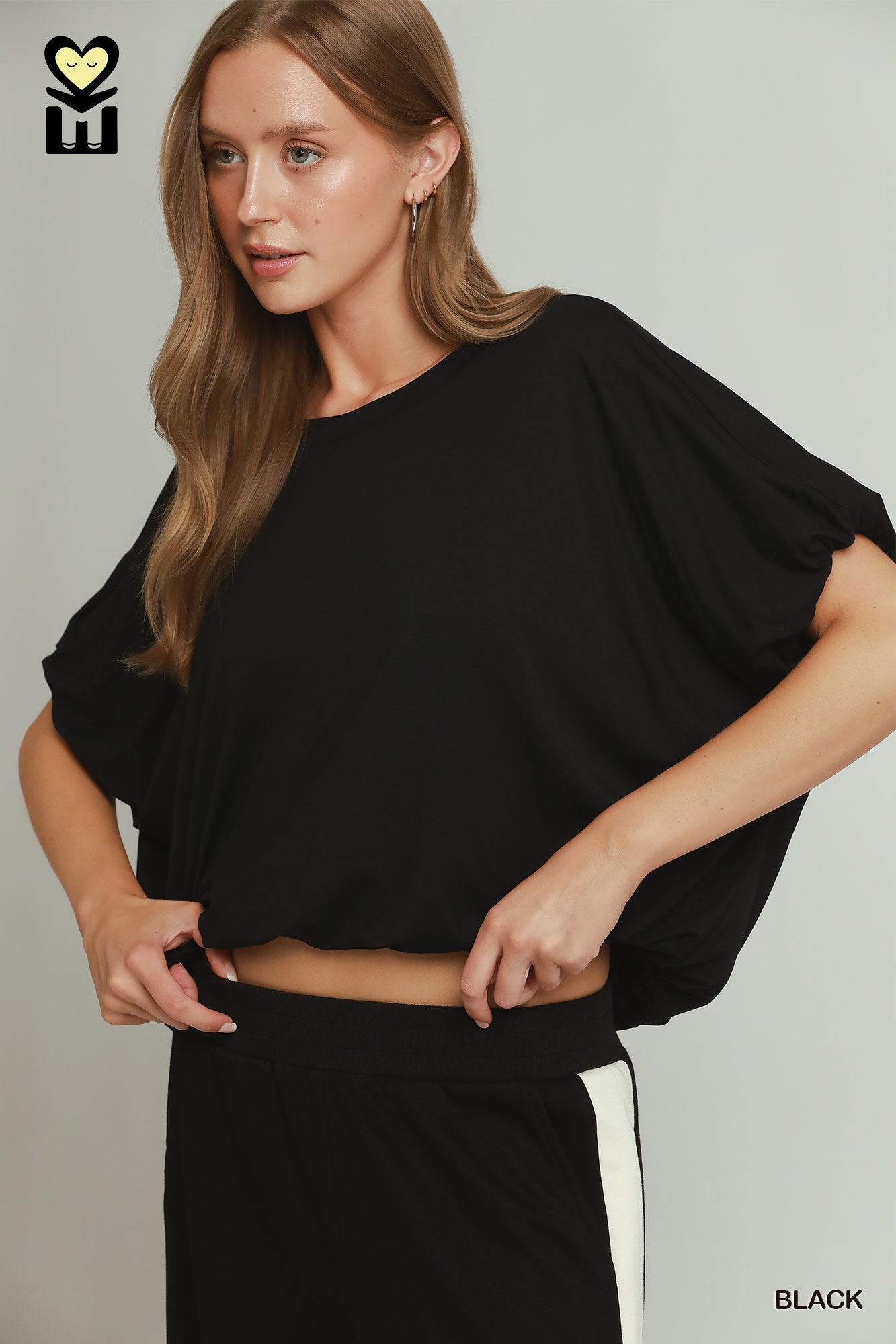 Bamboo Bubble Sleeve & Hem Top