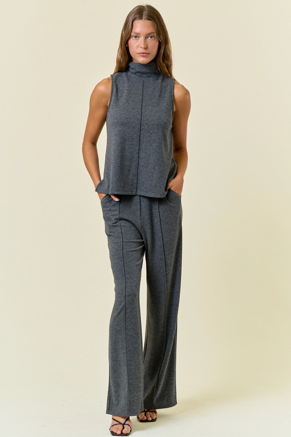 Buttery Soft Pintuck Elastic Waist Pants