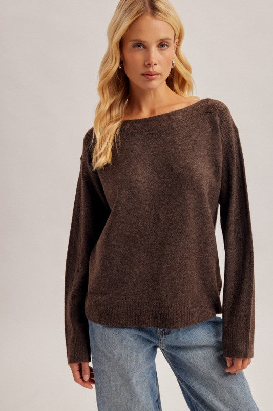 Boatneck Chocolate Sweater
