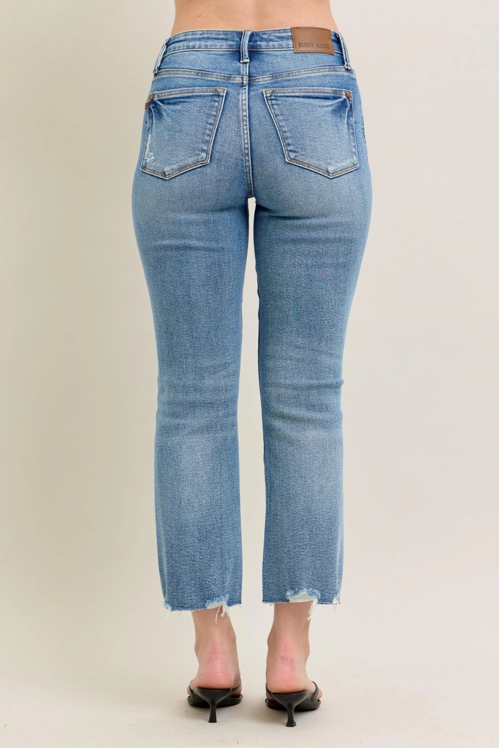 Eden MR Vintage Wash Destroy Hem Kick Flare Judy Blue Jeans