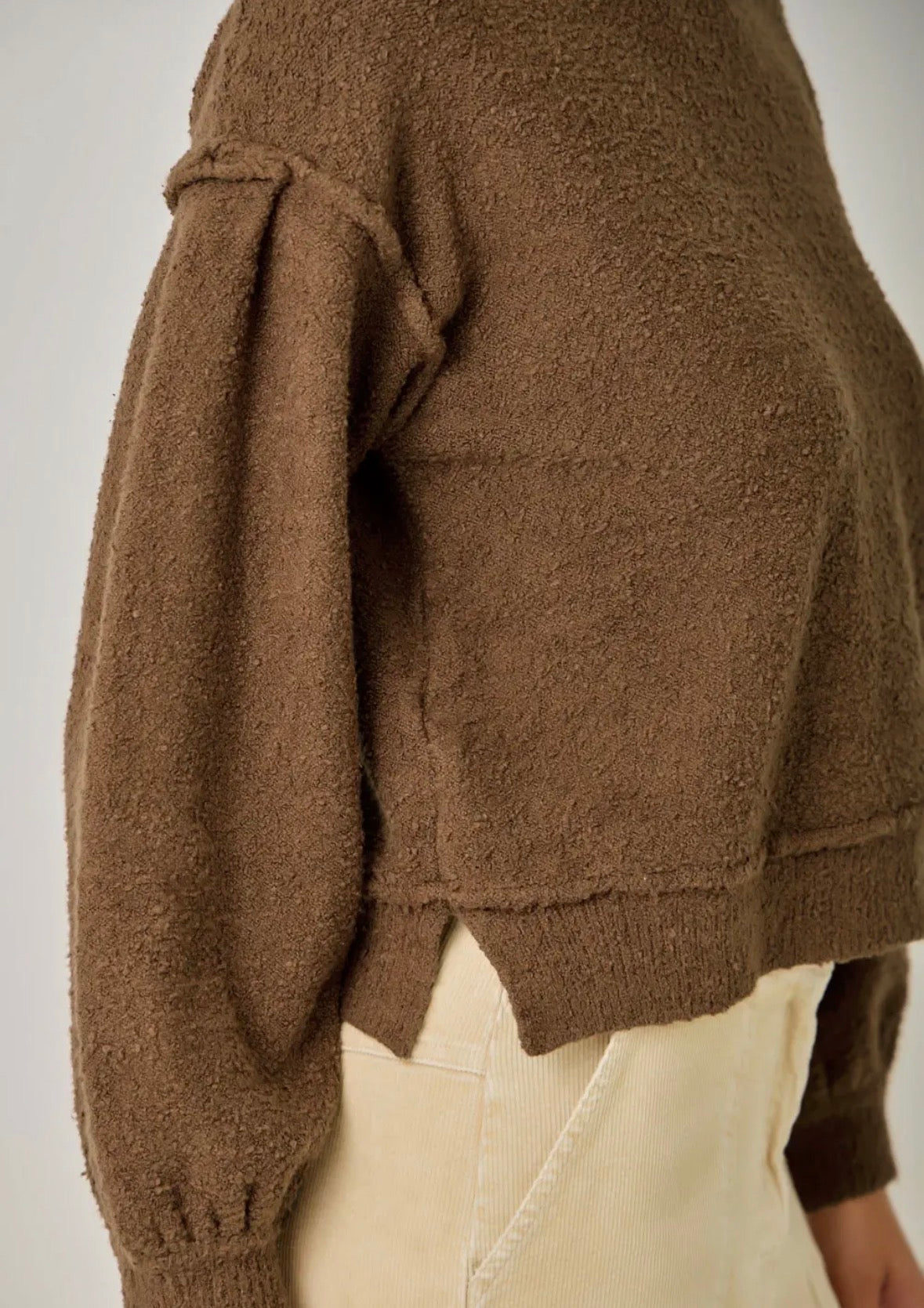 Soft Boatneck Sweater: Brown