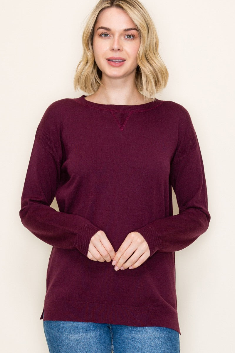 Everyday Pullover Sweater - Dark Plum