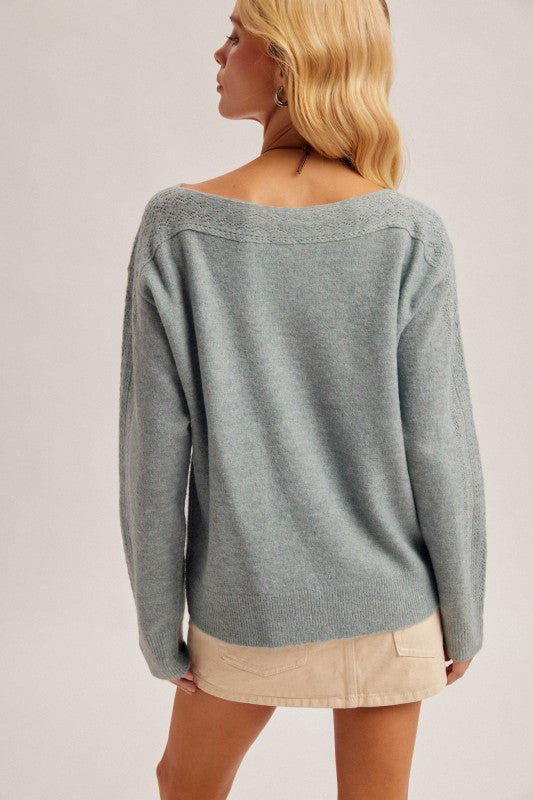 Boatneck Gray Sweater