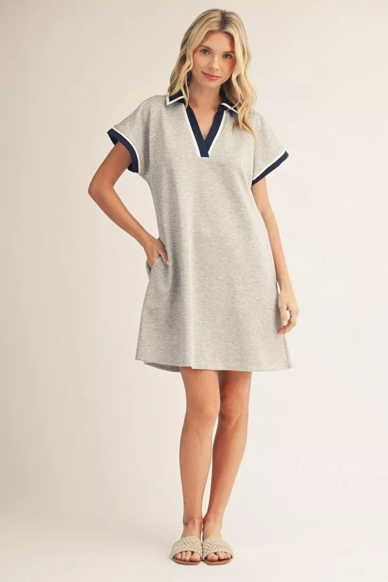 Gray and Navy Mix Dress
