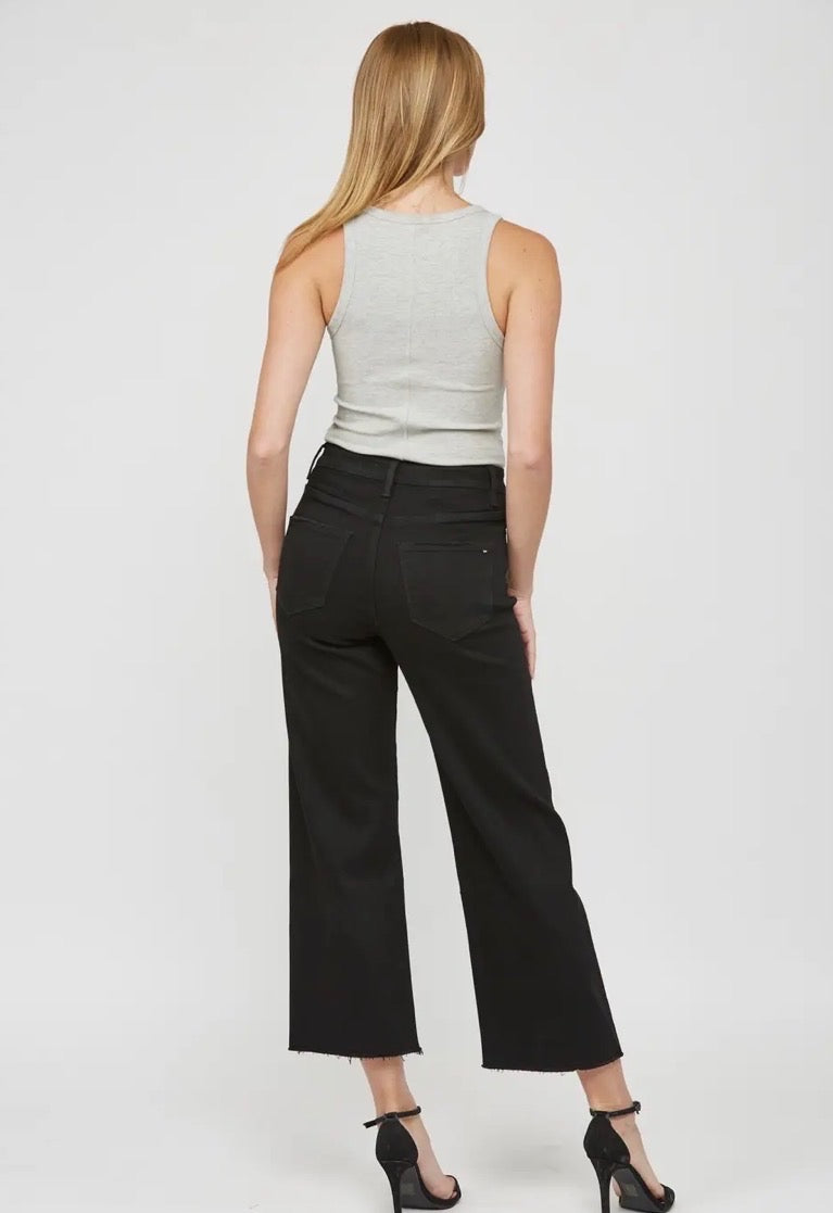 Ryan Wide Leg Crop Jean- Black