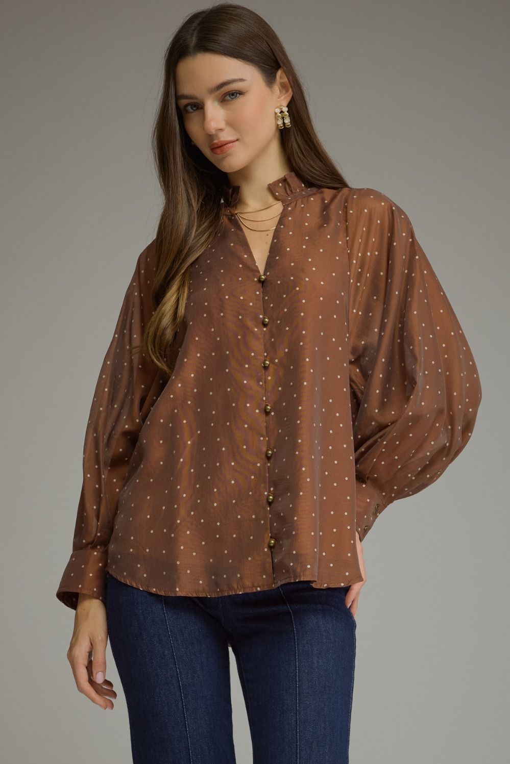 Bronzed Polka Dot Top