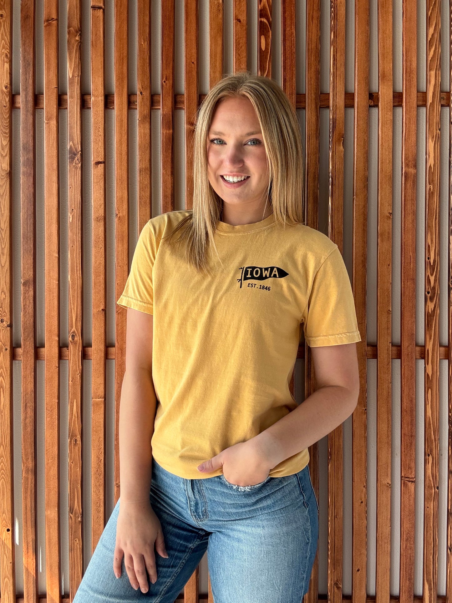 Iowa Left Chest Flag Tee