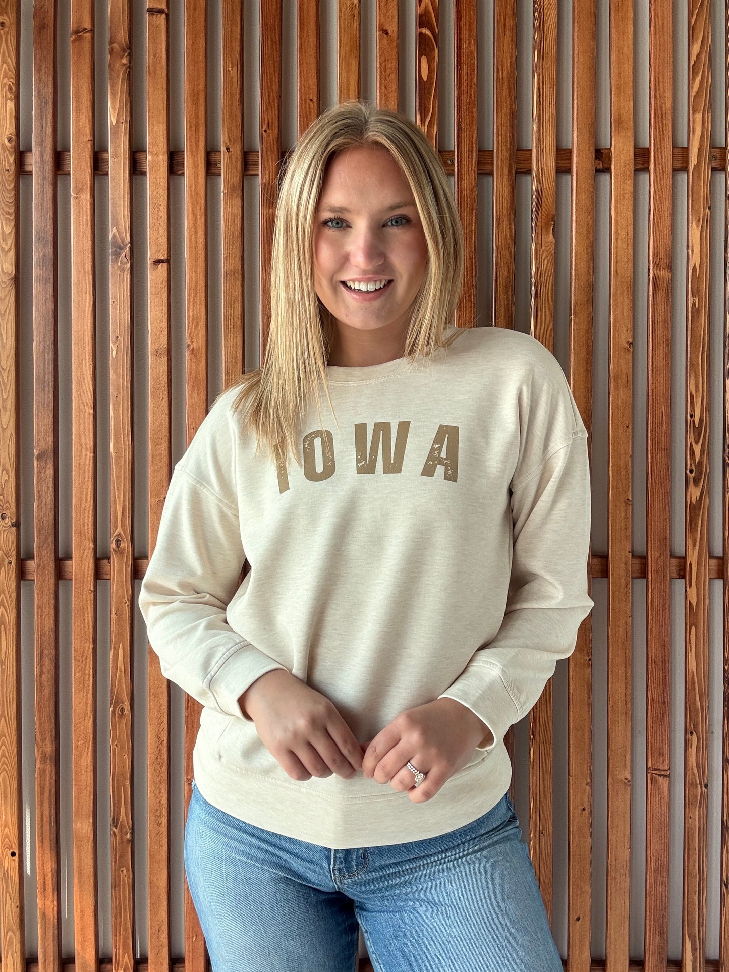 Iowa Distressed Scuba Crewneck