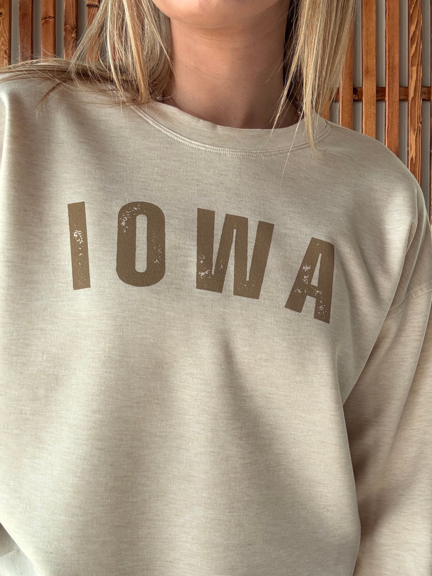 Iowa Distressed Scuba Crewneck
