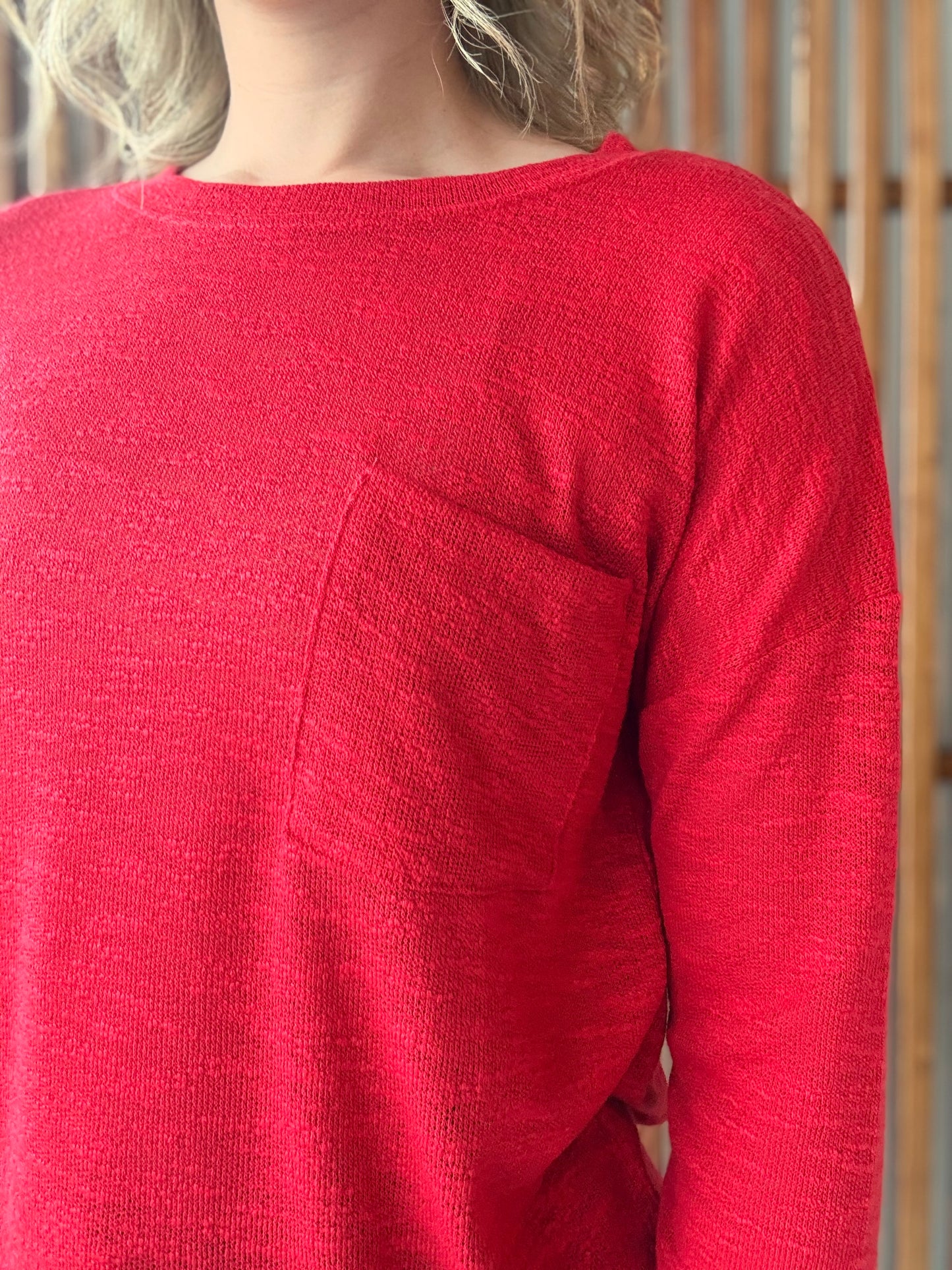 Slub Hacci Long Sleeve Top