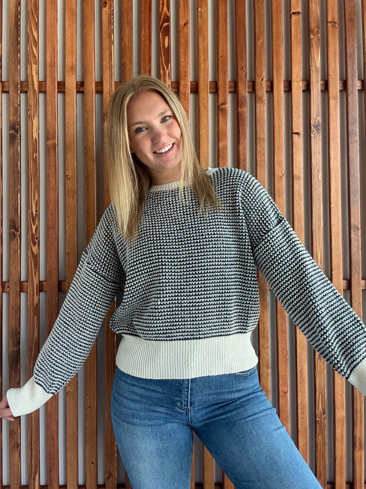 Charlotte Sweater - Black and Cream