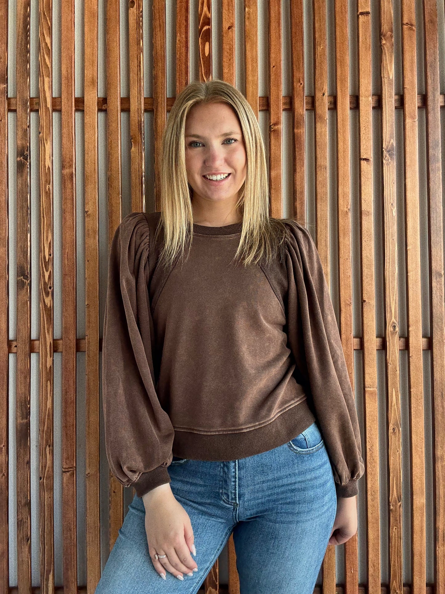 Charlotte Puff Long Sleeve - Brown