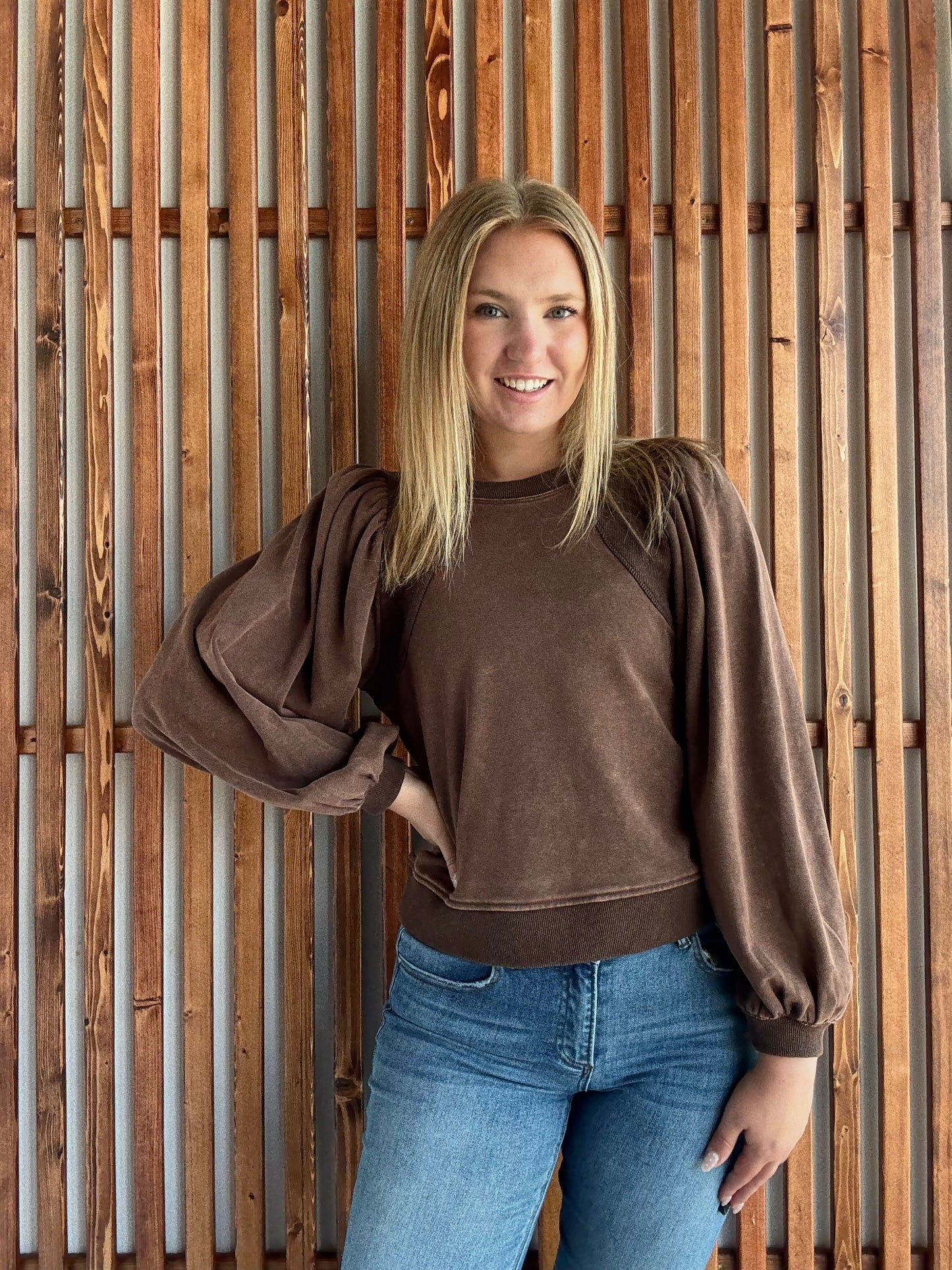 Charlotte Puff Long Sleeve - Brown