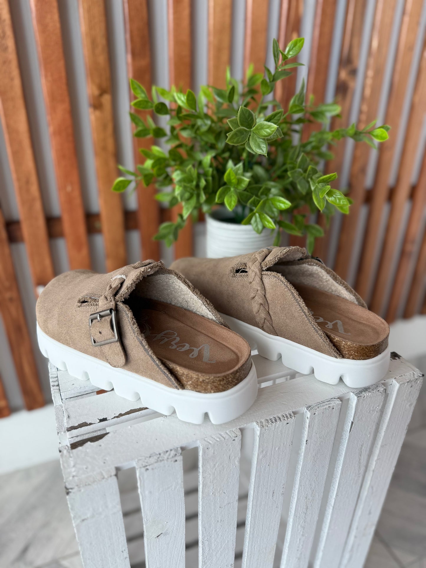 Cali Slip on Platform Mule - Taupe