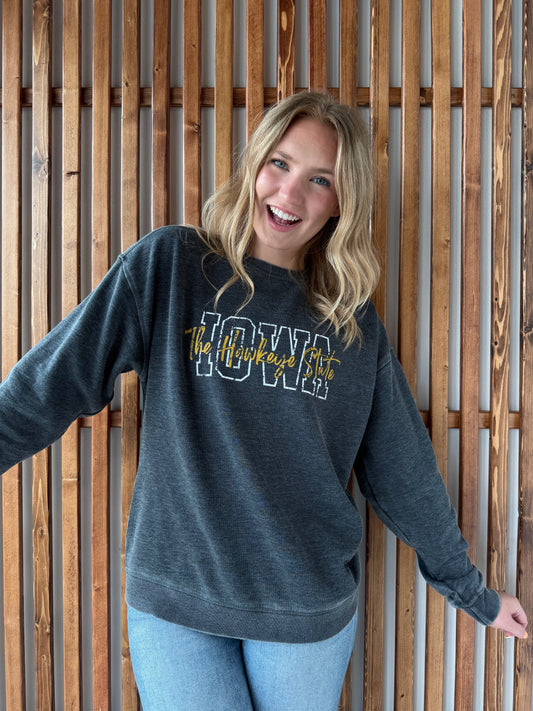 Hawkeye State Script Sweatshirt