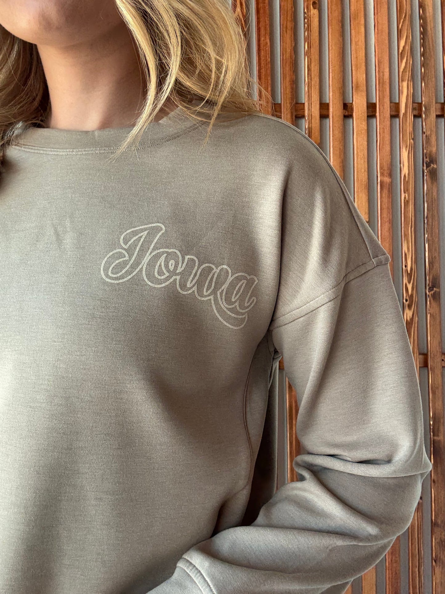 Vintage Iowa Left Chest Cozy Lightweight Crew