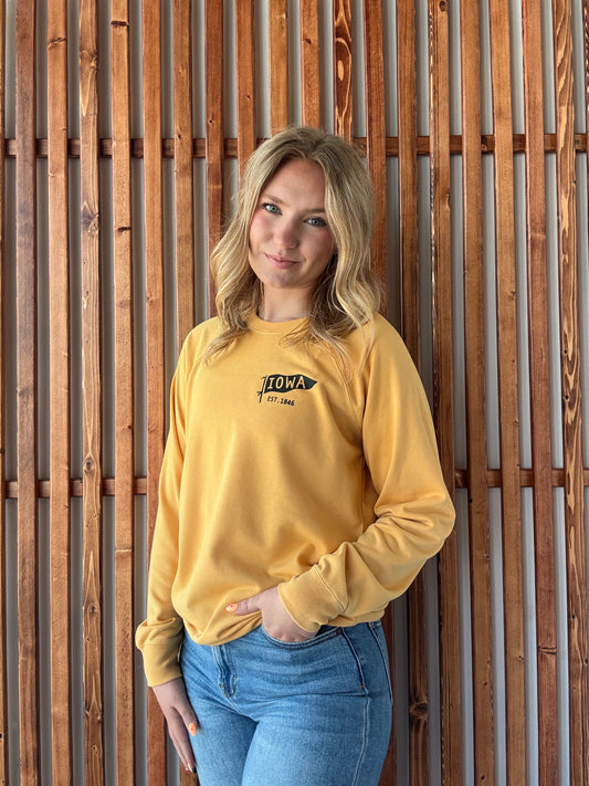 Iowa Flag Left Chest Lightweight Crew