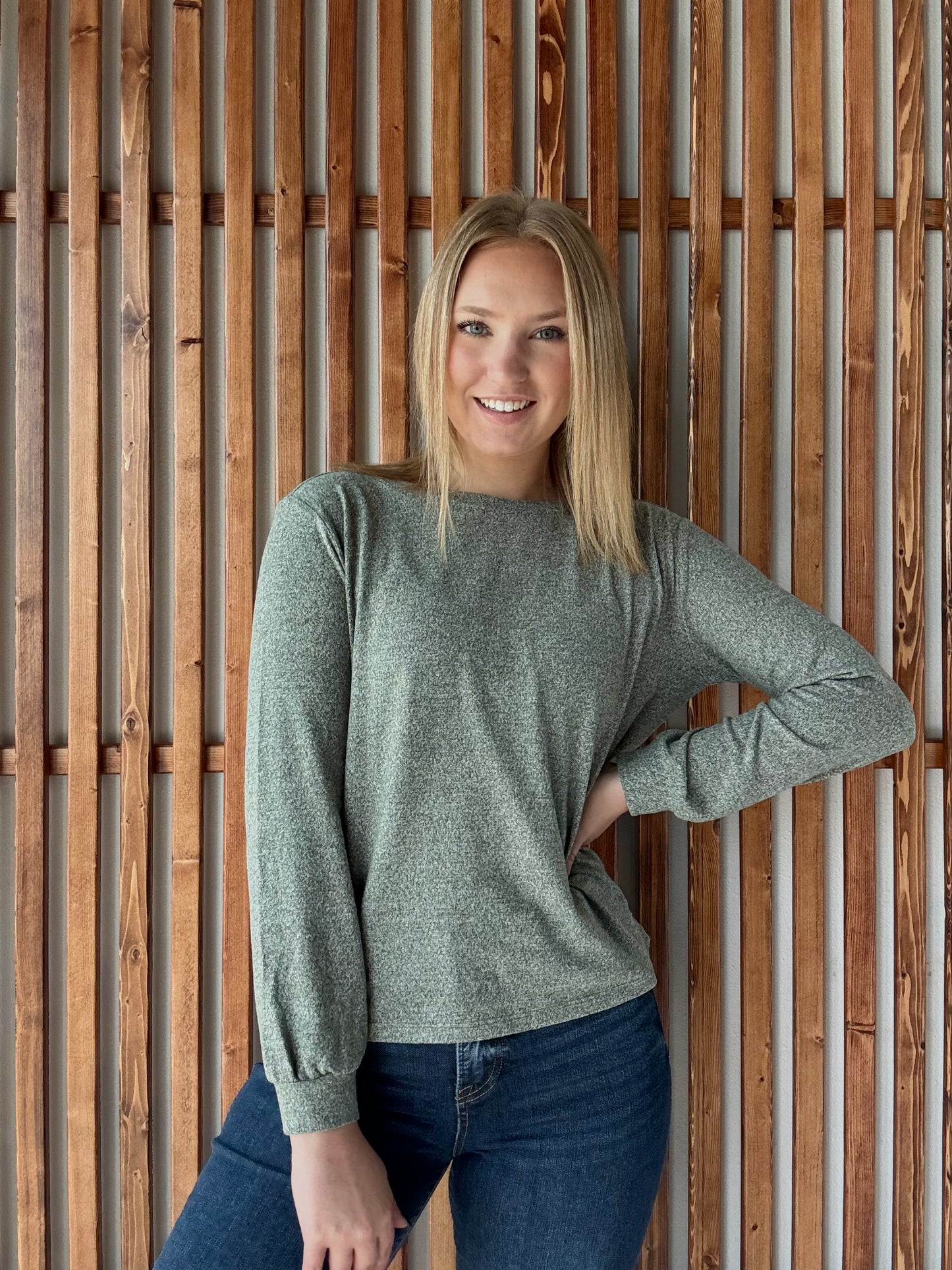 Soft Melange Long Sleeve - Dark Olive