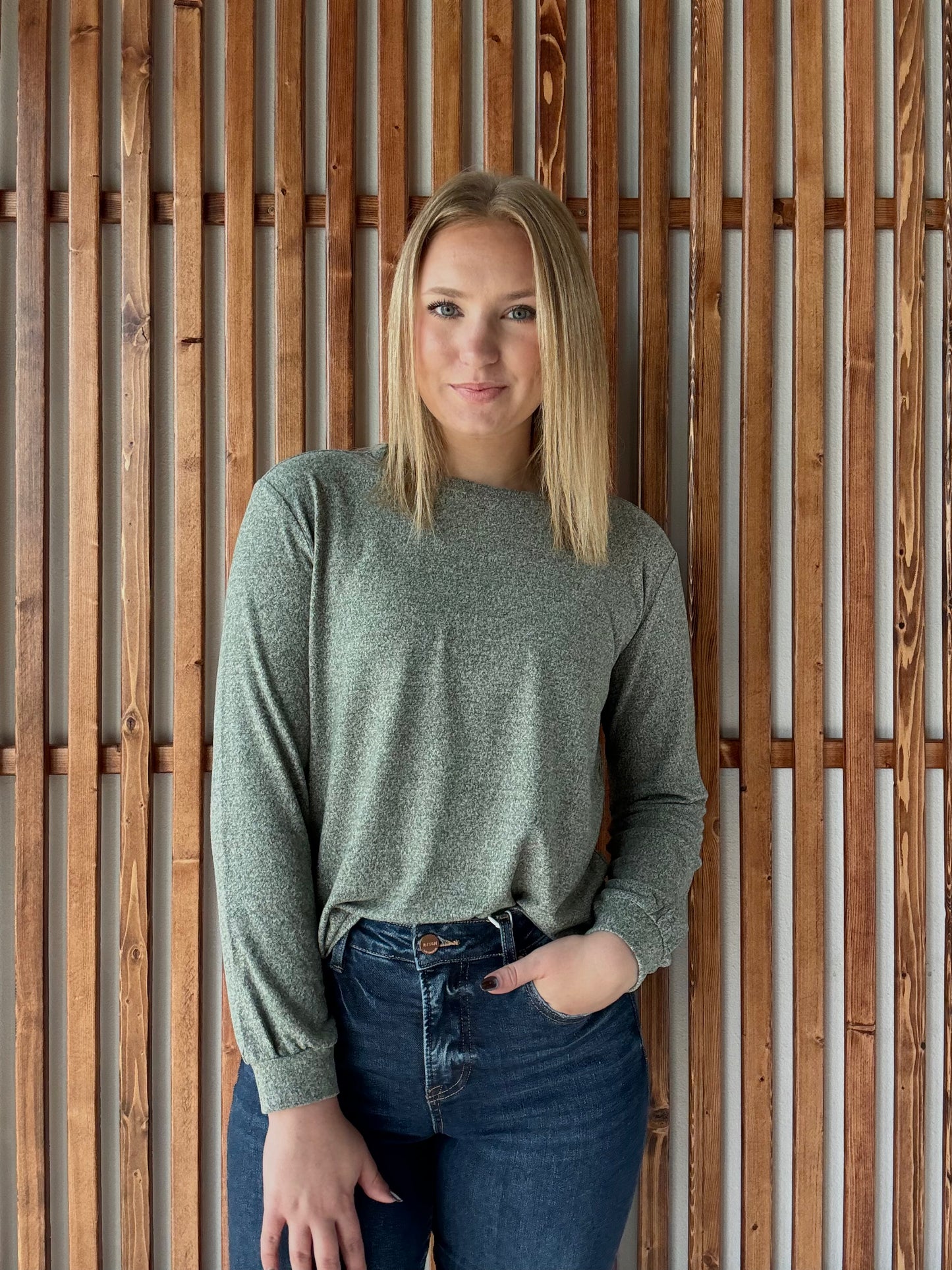 Soft Melange Long Sleeve - Dark Olive