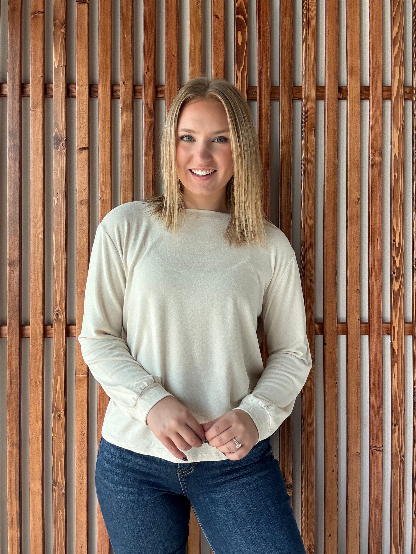 Soft Melange Long Sleeve - Sand Beige