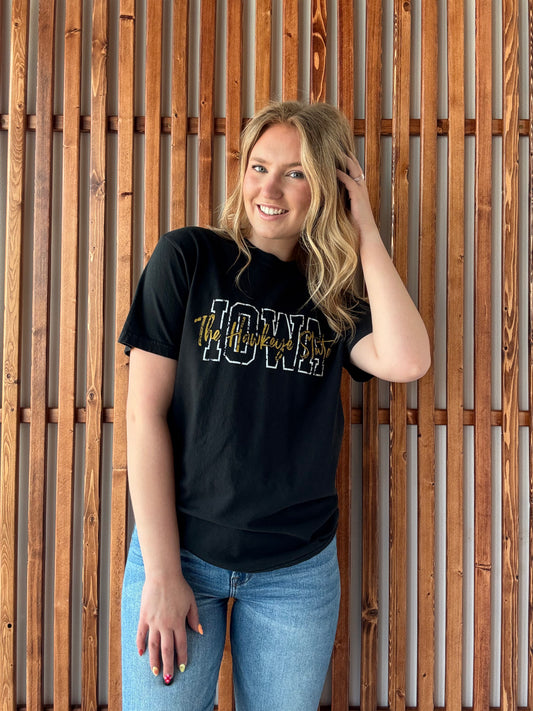 Hawkeye State Script Tee