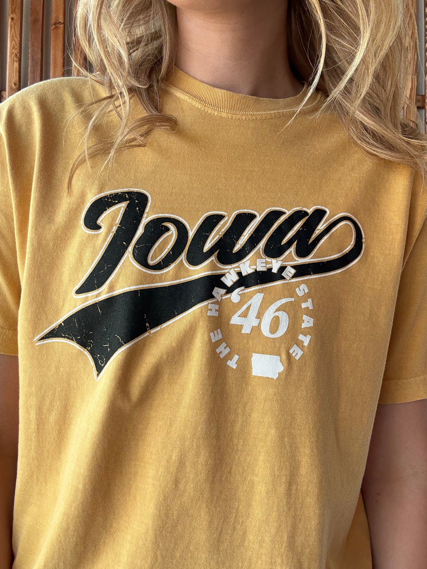 Hawkeye State '46 Graphic Tee: Gold