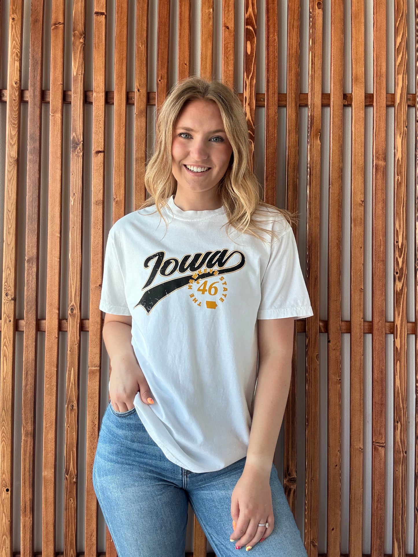 Hawkeye State '46 Graphic Tee: White