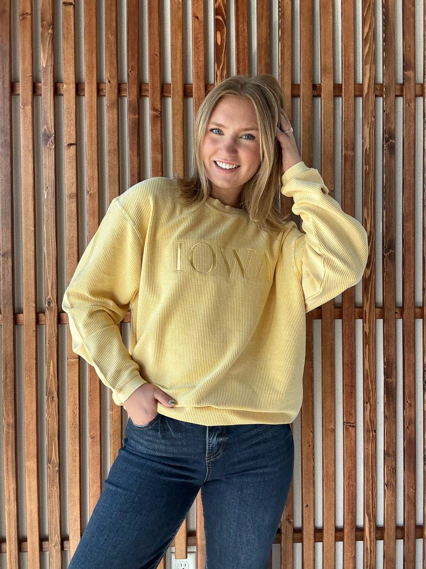 Iowa Corded Crew - Mustard