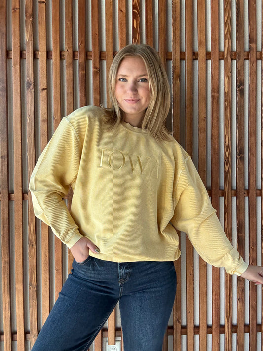 Iowa Corded Crew - Mustard