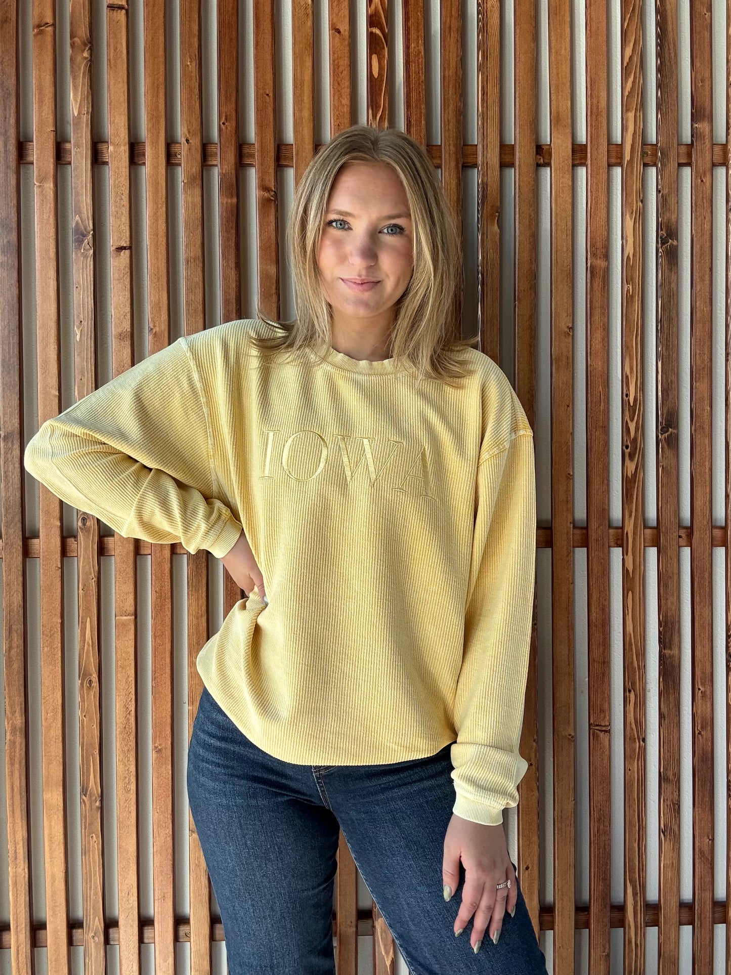 Iowa Corded Crew - Mustard