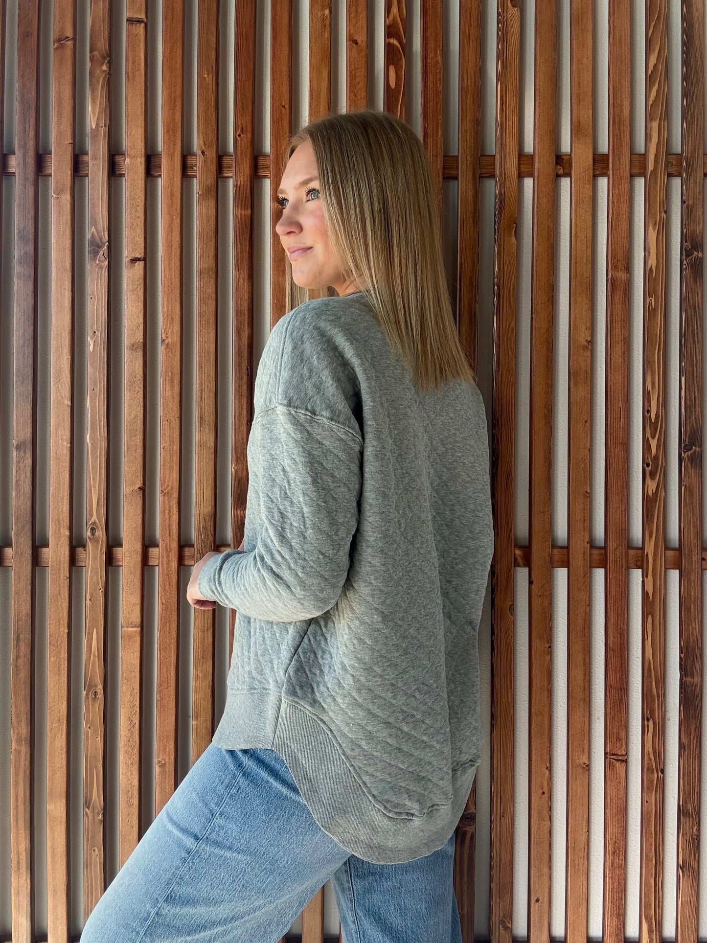 Iowa Embroidered Quilted Pullover