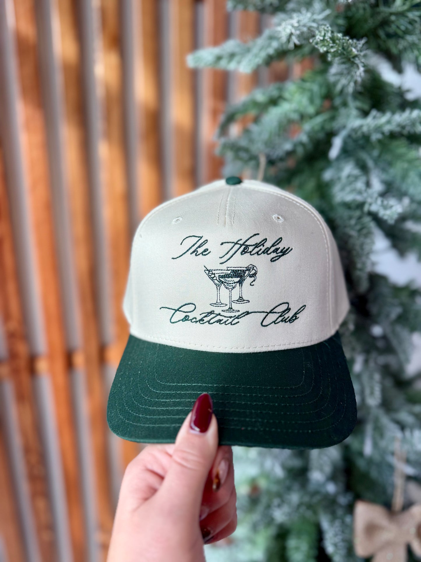 Holiday Cocktail Club Embroidered Hat