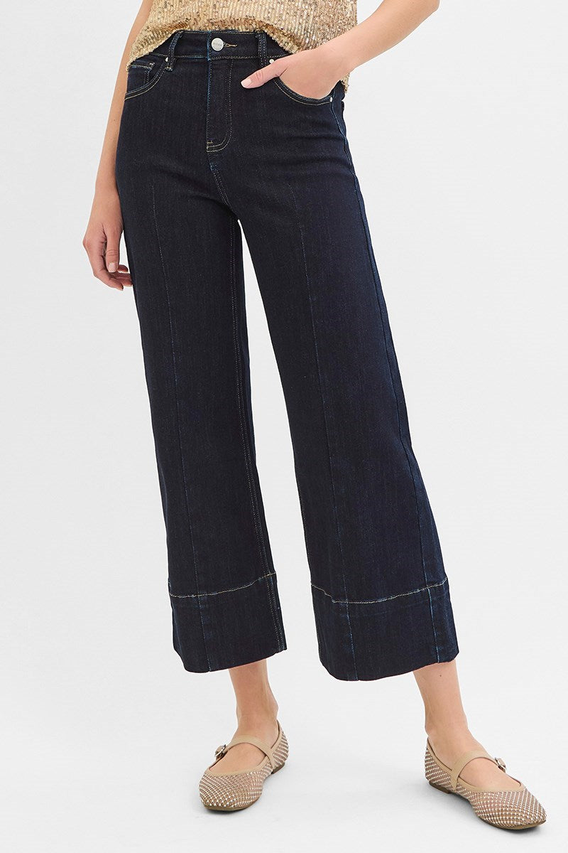 Gwen TC HR Crop Wide Seam Detail Risen Jeans