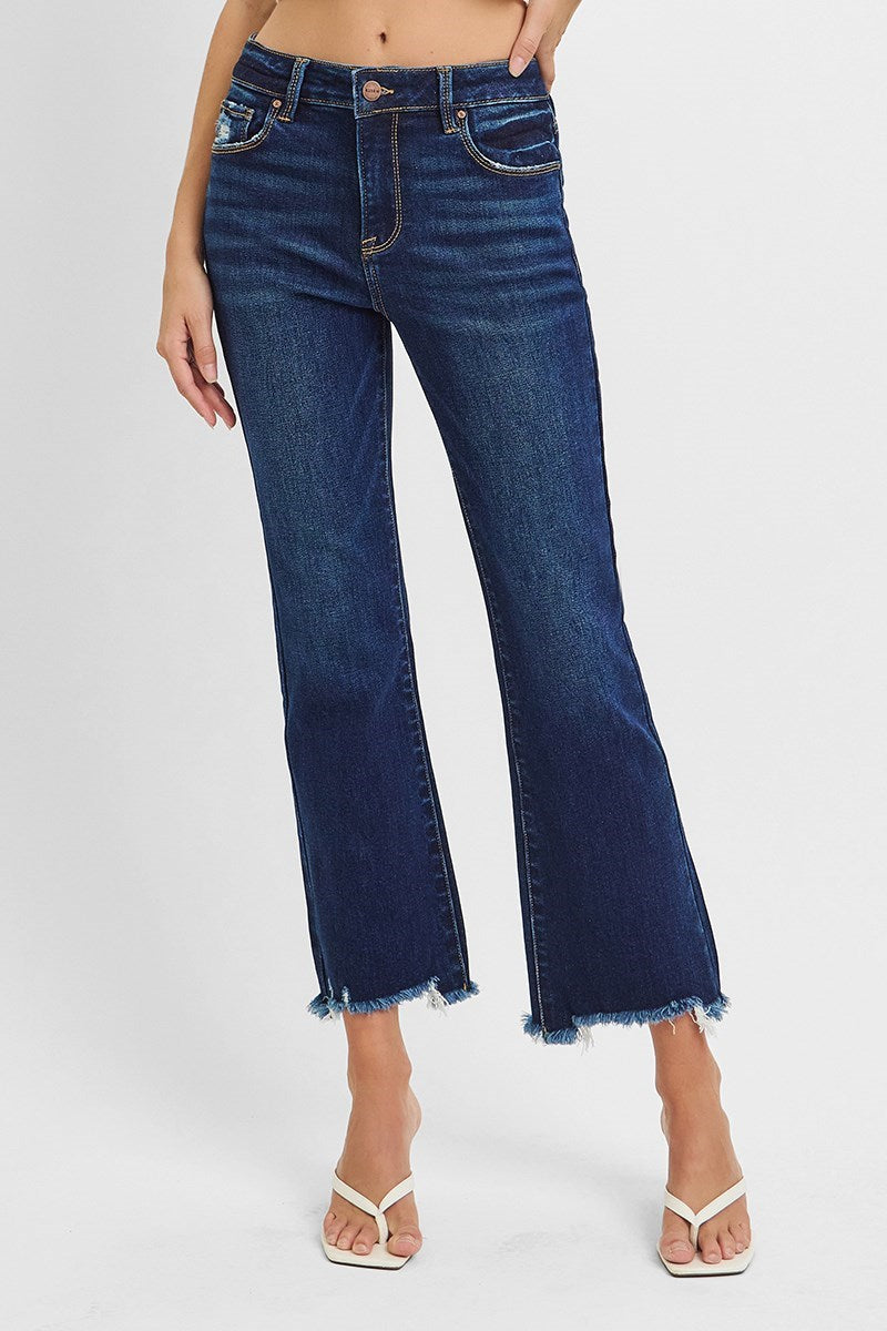 Arianna HR Crop Straight Slim Risen Jeans