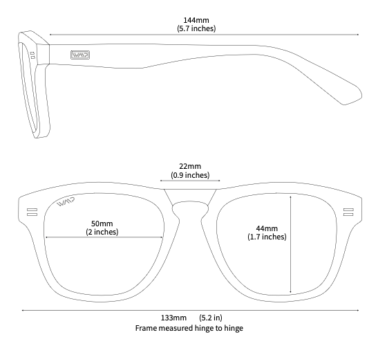 Dash - Unisex Polarized Square Sunglasses: Glossy Black / Brown Lens