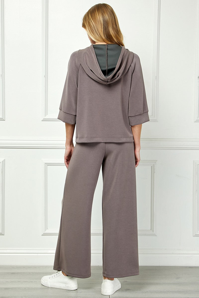 Wide-leg Pants With Drawstring Waist - Mocha