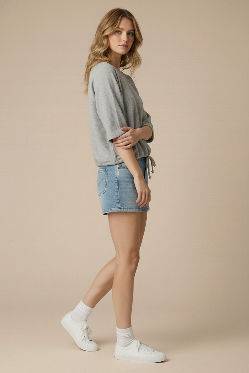 Round Neck Capri Top