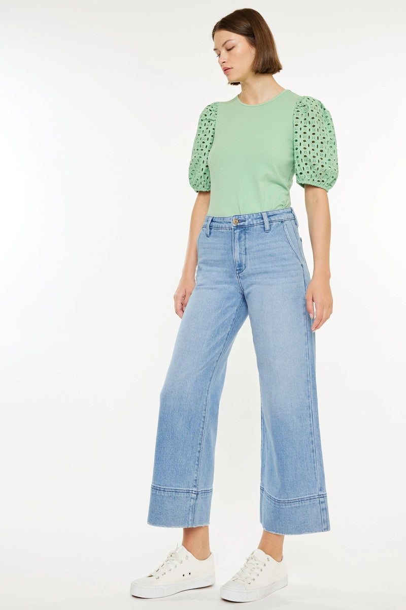 High Rise Cropped Wide Leg KanCan Jeans