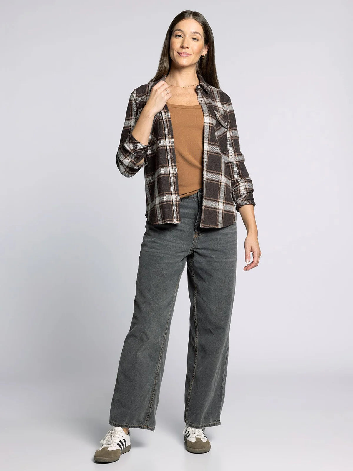 Cassian Shirt - Coffee Ivory Plaid