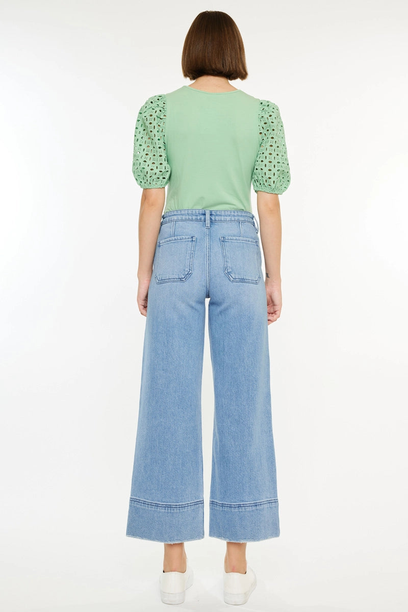 High Rise Cropped Wide Leg KanCan Jeans