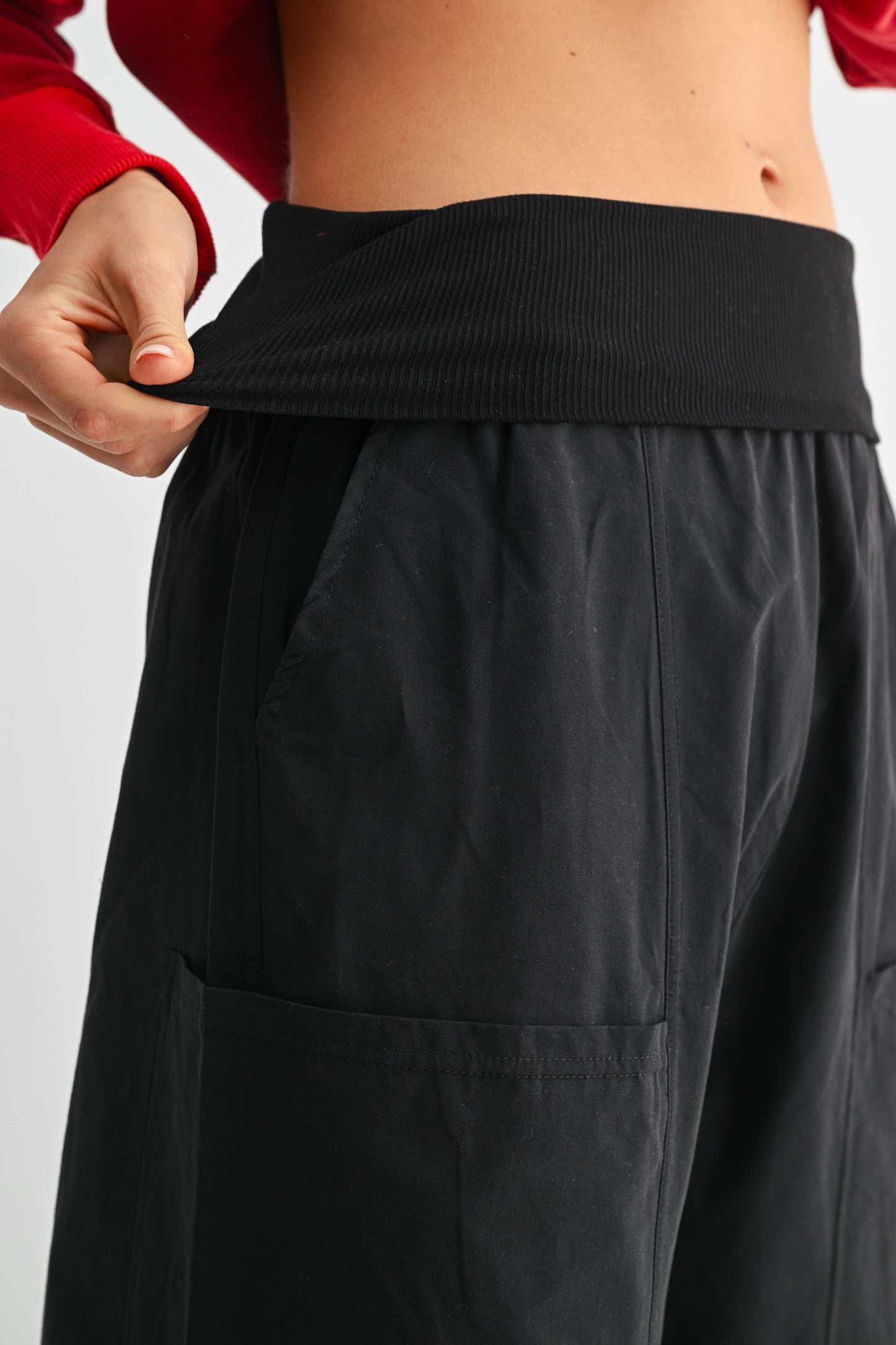 Voyager Wide Leg Cropped Pants - Black