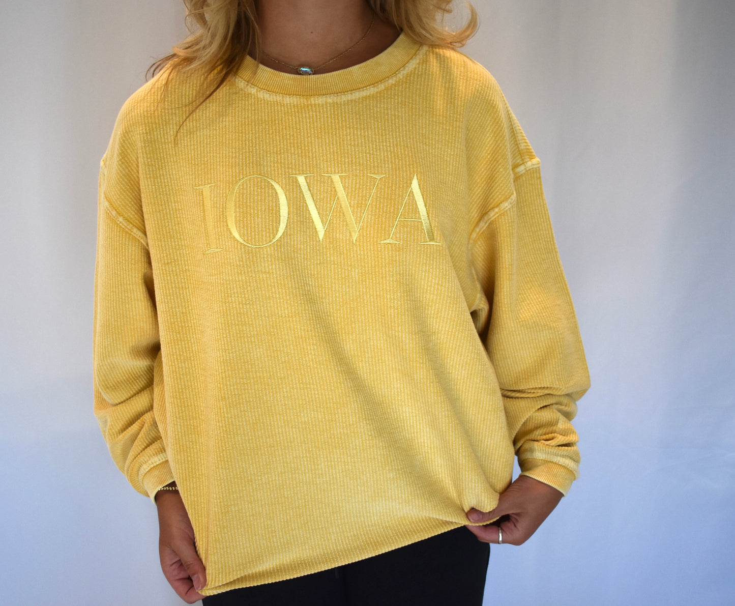 Iowa Corded Crew - Mustard